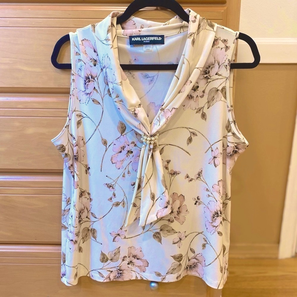 ⭐️KARL Lagerfeld ⭐️ designer blouse size large - Picture 2 of 16